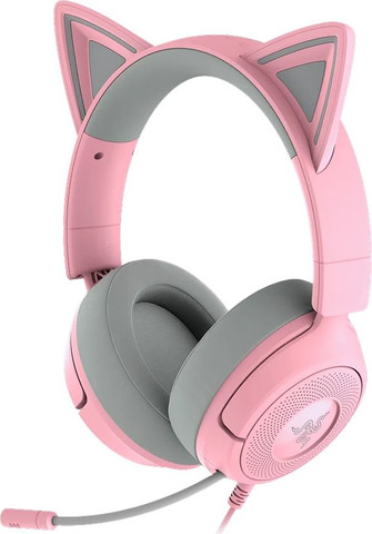 אוזניות גיימינג Razer Kraken Kitty V3 X בצבע ורוד