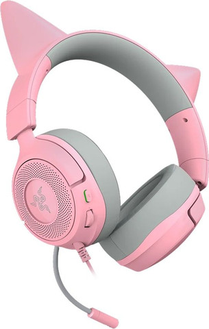 אוזניות גיימינג Razer Kraken Kitty V3 X בצבע ורוד