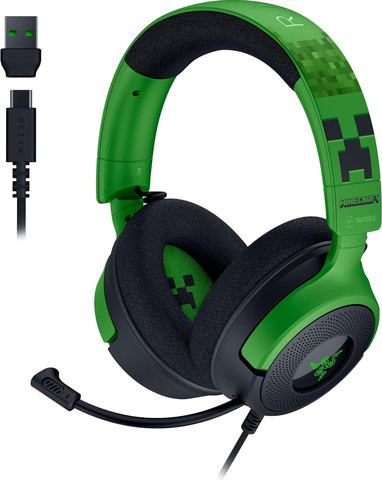אוזניות גיימינג חוטיות - Razer Kraken V4 X Minecraft Edition