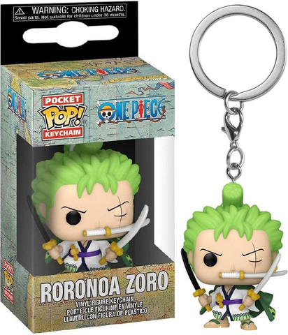מחזיק מפתחות פופ רורונואה זורו וואן פיס - Funko Pocket Pop Keychain Roronoa Zoro One Piece