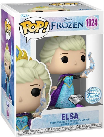 בובת פופ אנימציה דיסני: Disney Frozen Elsa Diamond Glitter - אלזה עם נצנצים