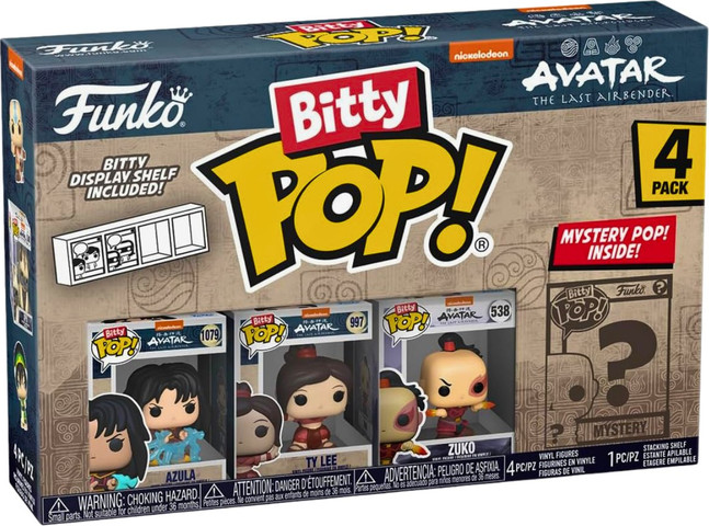 🔥 Funko Bitty Pop! Avatar: The Last Airbender – אזולה, טאי לי וצוקו | מארז 4 דמויות מיניאטוריות