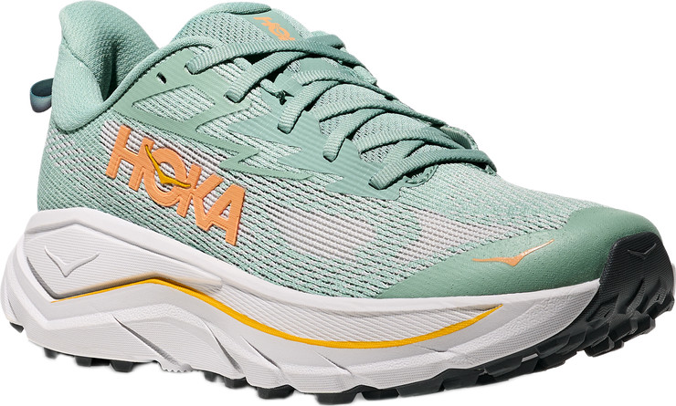 Hoka Challenger Wide 8 - נעלי ספורט נשים הוקה צ'אלנג'ר 8 רחבות בצבע ג'ייד/אפור קוסמי