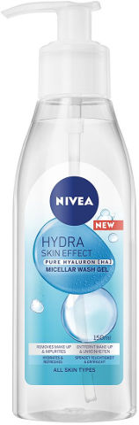 HYDRA SKIN EFFECT ג'ל מיסלרי לניקוי הפנים עם חומצה היאלורונית