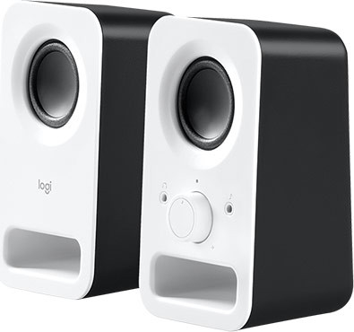 זוג רמקולים למחשב Logitech Z150 כוח 6W צבע לבן - איכות שמע מעולה ועיצוב קומפקטי