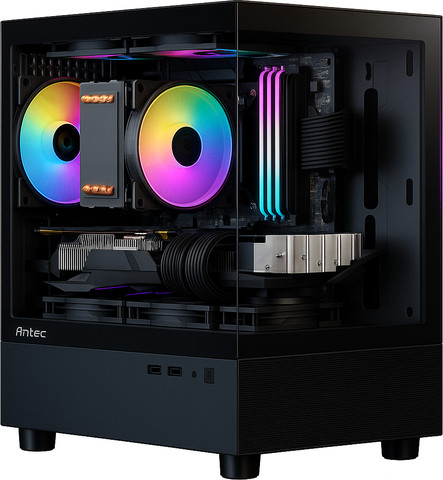 מחשב גיימינג Antec CX200M RGB מעבד I5-12400F זיכרון 16GB דיסק 1TB NVME כרטיס מסך NVIDIA RTX 3050 6GB מערכת הפעלה Windows 11 Pro