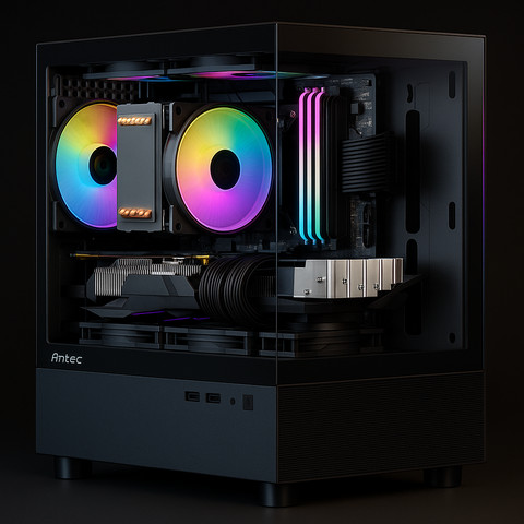 מחשב גיימינג Antec CX200M RGB מעבד I5-12400F זיכרון 16GB דיסק 1TB NVME כרטיס מסך NVIDIA RTX 3050 6GB מערכת הפעלה Windows 11 Pro