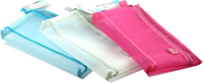 קלמר 2 תאים - תיק כיס רשת מאש עם ריץ רץ ואפשרות לתלייה - FB8051