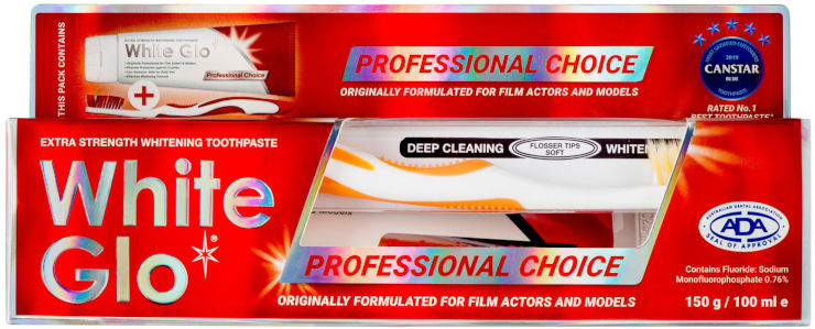 White Glo Professional Choice משחת שיניים מלבינה* הבחירה של המקצוענים