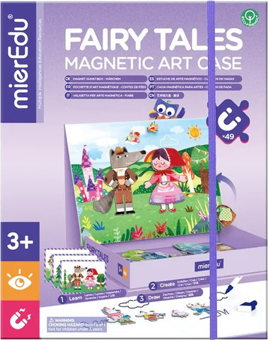 פאזל מגנטי עם כרטיסיות במארז מהודר - סיפורי אגדות - MierEdu