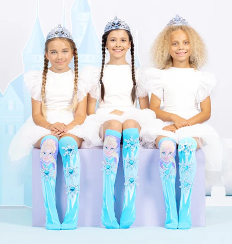 זוג גרביים סרוגות ומעוצבות ONE SIZE לילדים, נוער ומבוגרים - פרוזן