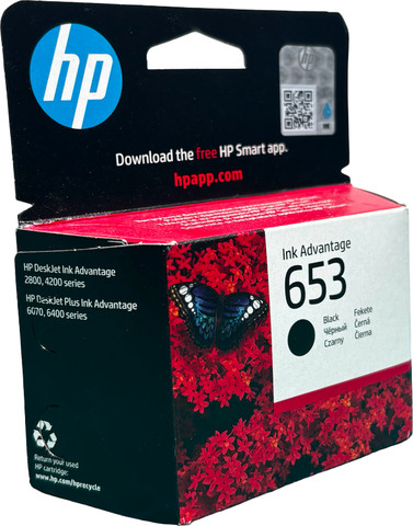 ראש דיו מקורי שחור HP 653