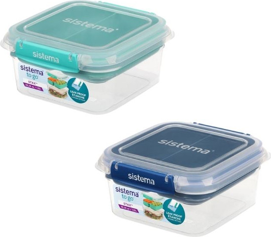 קופסת אוכל To Go מחולקת 1.15 ליטר Sistema