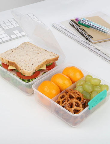 קופסת אוכל שקופה טורקיז 1.4 ליטר Lunch Cube TO GO