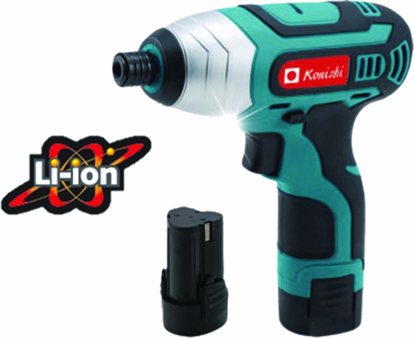 מברגת אימפקט ליתיום 12V הכוללת 2 סוללות נטענות + ביטים ומקדחי ברזל
