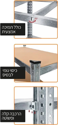 כוננית מתכת 5 מדפים פרימיום - מגולוון | מבית רוזנפלד