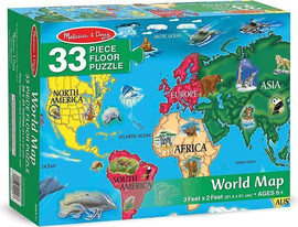 melissa and doug פאזל רצפה מפת העולם - Melissa and Doug