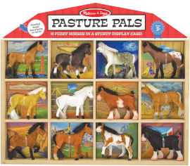 melissa and doug סט 12 דגמי סוסים מפלסטיק במארז עץ