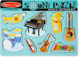 melissa and doug פאזל עץ כלי נגינה מנגנים