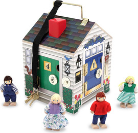 melissa and doug בית מנעולים ופעמון אלקטרוני עם 4 דמויות משחק
