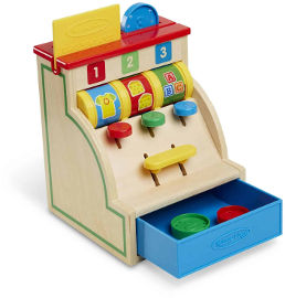melissa and doug קופת משחק מעץ