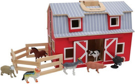 melissa and doug חווה (אסם) אדומה מתקפלת מעץ - Melissa and Doug