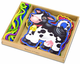 melissa and doug סט השחלת שרוכים 5 דגמים - בחווה