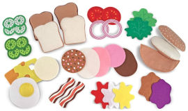 melissa and doug סט הכנת סנדויצ'ים עשוי לבד 33 חלקים