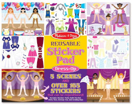 melissa and doug חוברת מדבקות 5 דפי יצירה ו 165 מדבקות רב פעמיות - מתלבשים בסטייל