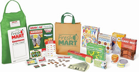 melissa and doug סט אביזרים ופריטים חנות מכולת 70 חלקים למשחקי דמיון