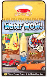 melissa and doug חוברת צביעה רב פעמית טוש מים 4 דפים - כלי רכב
