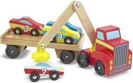 melissa and doug משאית גרר מגנטית מעץ איכותי - Melissa and Doug