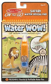 melissa and doug חוברת צביעה רב פעמית טוש מים 4 דפים - חיות הספארי