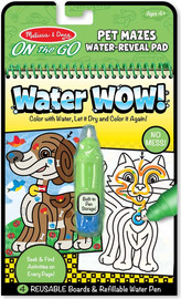 melissa and doug חוברת צביעה רב פעמית טוש מים 4 דפים - מבוך חיות מחמד