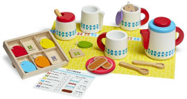 melissa and doug סט להגשת תה 22 חלקים מעץ