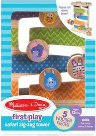 melissa and doug מגדל זיג זג עם 4 חלקים מתגלגלים