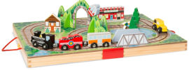 melissa and doug סט מזוודה עם רכבת ניידת 17 חלקים