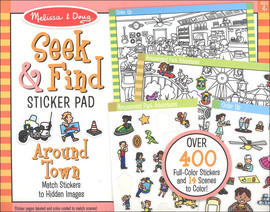 melissa and doug חוברת 400 מדבקות חפש ומצא - העיר וסביבתה