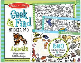 melissa and doug חוברת מדבקות חפש וגלה - בעלי חיים - Melissa And Doug
