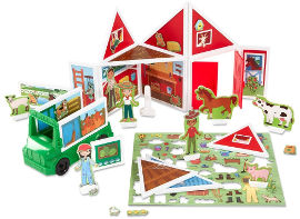 melissa and doug משחק הרכבה ובנייה מגנטי - בחווה שלנו 102 חלקים