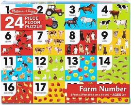 melissa and doug פאזל רצפה מספרים וחווה