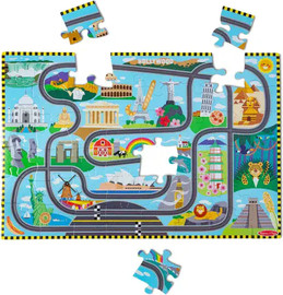 melissa and doug פאזל רצפה 48 חלקים - מרוץ מסביב לעולם - Melissa And Doug