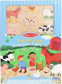 melissa and doug ערכת פאזל וספר עץ בנושא ג'ונגל - Melissa and Doug