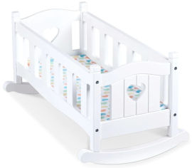 melissa and doug עריסה מעוצבת לבובה עשויה מעץ מלא עם אפשרות נידנוד