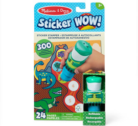 melissa and doug Sticker WOW! חוברת מדבקות 24 דפים עם מכשיר הדבקה אוטומטי ו 300 מדבקות - אולי הדינוזאור