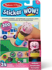 melissa and doug Sticker WOW! חוברת מדבקות 24 דפים עם מכשיר הדבקה אוטומטי ו 300 מדבקות - גלידה