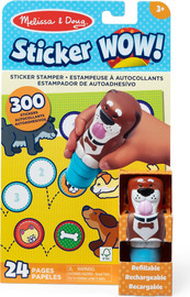melissa and doug Sticker WOW! חוברת מדבקות 24 דפים עם מכשיר הדבקה אוטומטי ו 300 מדבקות - קוקואה הכלב וחיות אחרות