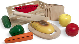 melissa and doug סט מעץ 25 חלקים אוכל לחיתוך