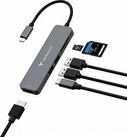 Verbatim מתאם 32156 Verbatim USB-C Essentials Multiport Hub 6 Port with card read