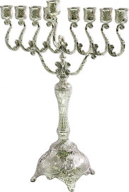 MGS חנוכיה פיליגרן מוכספת מידות 25X34 ס"מ